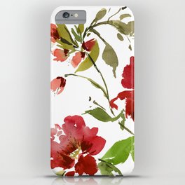 Blooming Red Florals iPhone Case