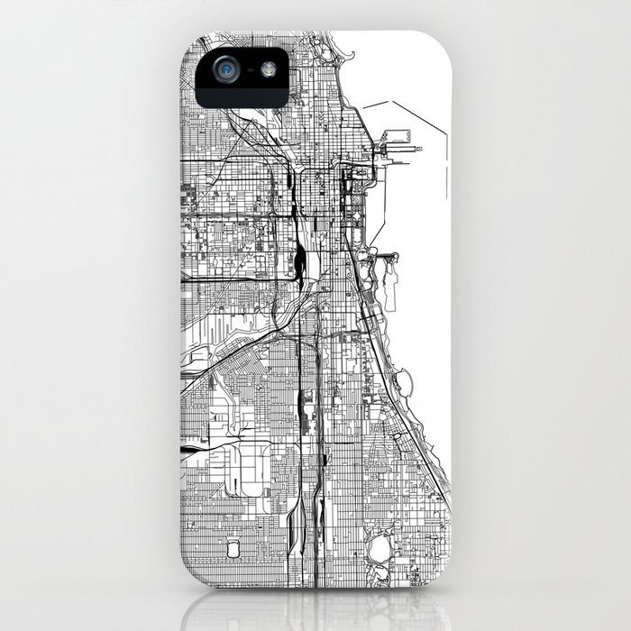 chicago white map iphone case