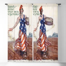 War Lady Victory Garden American Flag Sow The Seeds Plant Raise Your Own Vegetables Blackout Curtain
