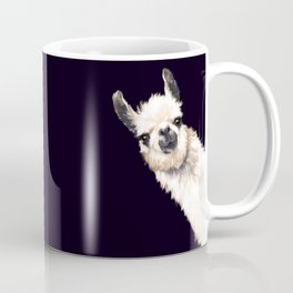 Sneaky Llama in Black Mug
