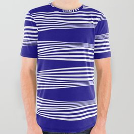 Wavy Stripes in royal blue All Over Graphic Tee