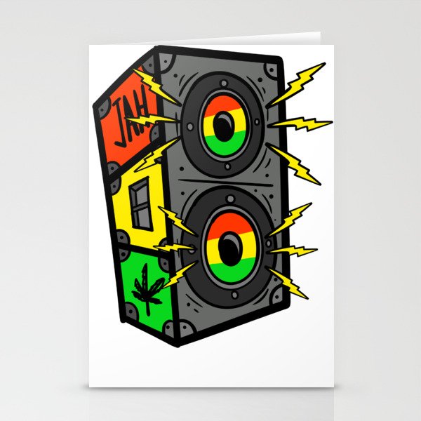 Reggae Roots Music Boombox Rastafari Jamaica Stationery Cards