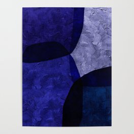 BLUE COLORS MINIMALIST ABSTRACT ART - #03 by Seis Art Studio Poster