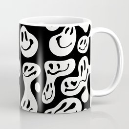 Black and White Dripping Smiley Coffee Mug