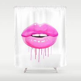 Pink lips Shower Curtain