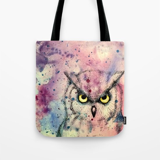 Owl Watercolor/Pen&Ink Tote Bag
