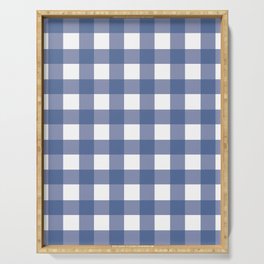 Blue and White Gingham Pattern Serving Tray