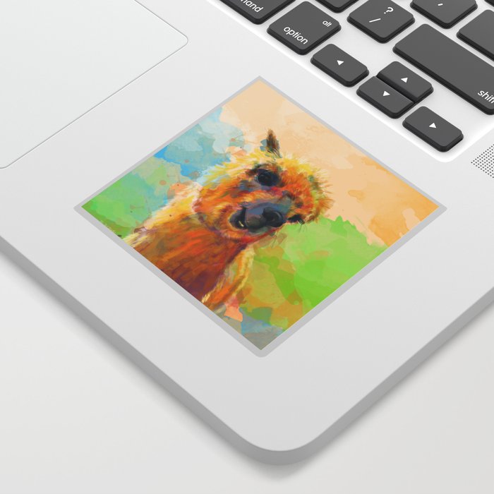 Colorful Happiness - Alpaca digital painting Sticker