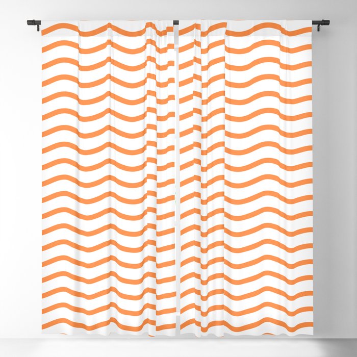 Orange Wave pattern  Blackout Curtain