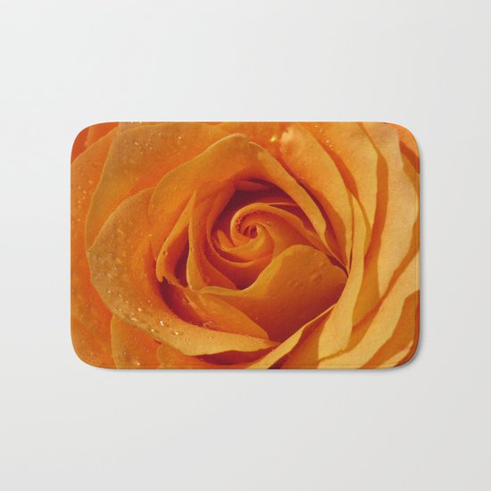 Gold Rose Bud- Orange Roses and flowers Bath Mat