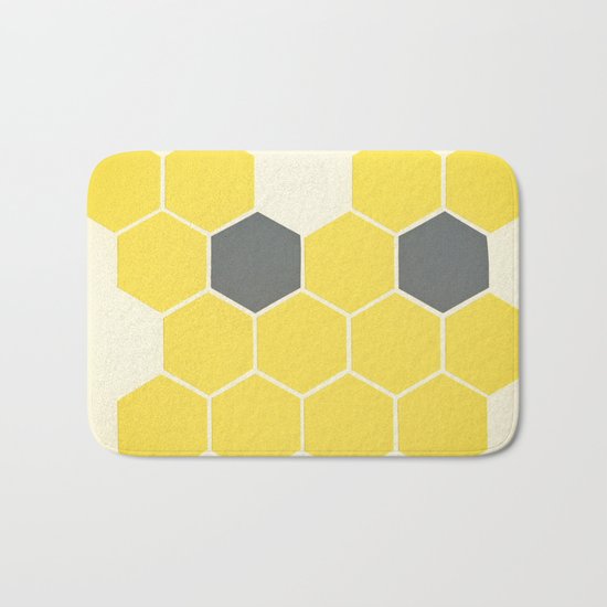 Yellow Honeycomb Bath Mat