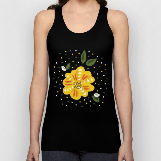 Abstract Yellow Primrose Flower Unisex Tank Top