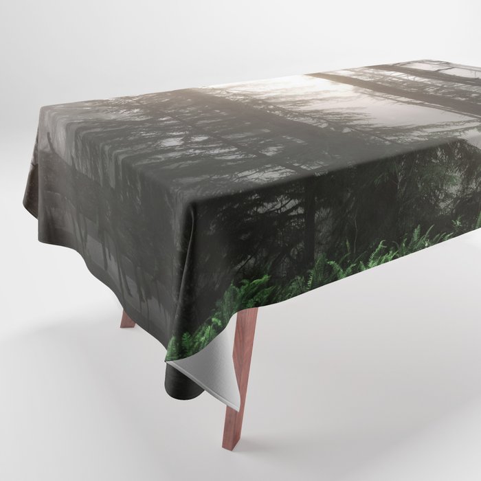 Pacific Northwest Forest Fog Adventures Tablecloth