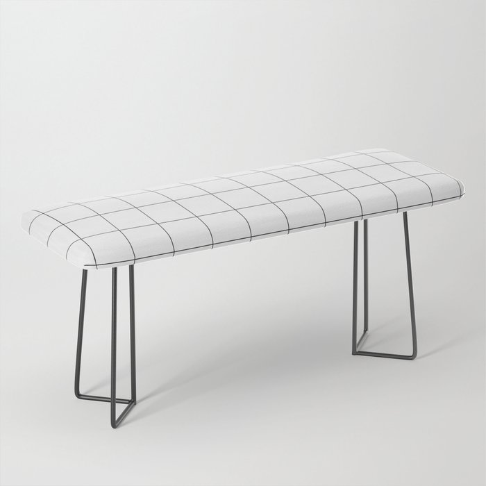 Windowpane Check Grid black white Bench