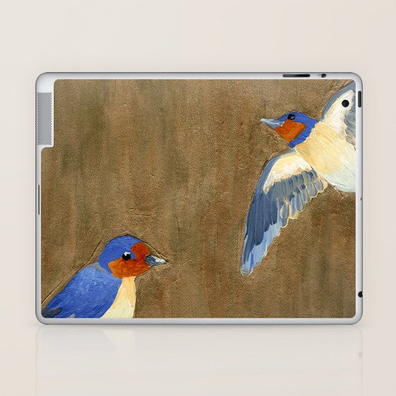 Blue Barn Swallows Laptop Ipad Skin By Rebeccajoygilbert Society6