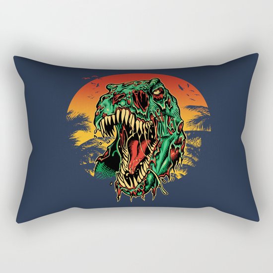 Zombie T-Rex Rectangular Pillow