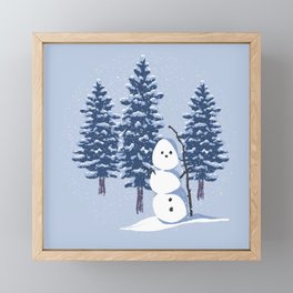 Winter Park Snowman Framed Mini Art Print