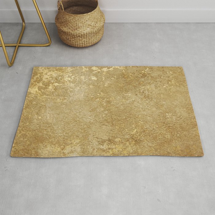 Gold Rush, Golden Shimmer Texture, Exotic Metallic Shine Graphic Design Rug