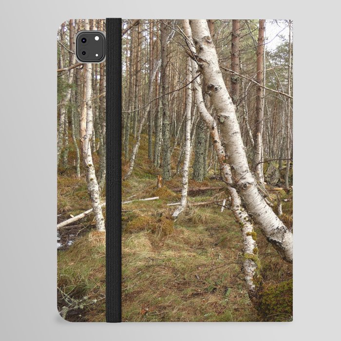 Birch and Pine Trees Growing Together in a Scottish Highlands Forest   iPad Folio Case