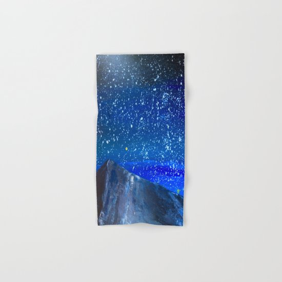 Moon Rising as an orange dot in the Great Sand Dunes National Park, USA travel Hand & Bath Towel