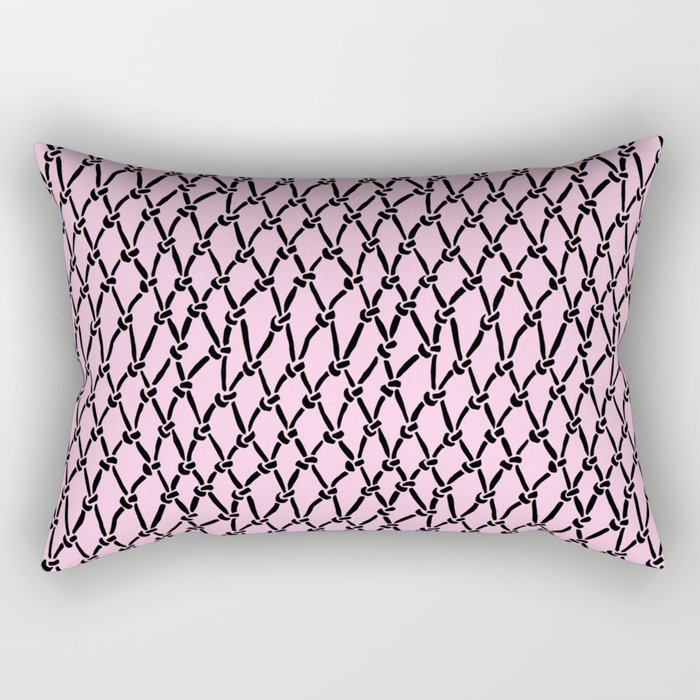Fishing Net Black on Blush Rectangular Pillow
