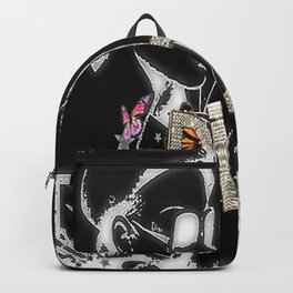 Luxury Fashion Bling Collage Black on White Backpack | Diamonds, Infrared, Streetart, Photo, Abstract, Glitter, 3D, Designer, Style, Typography 