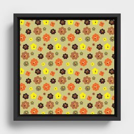Circle flowers Framed Canvas