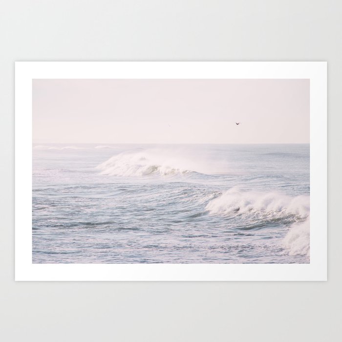 Crashing Waves Ocean - travel photography Art Print