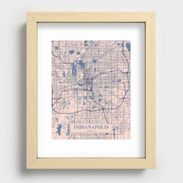 Istanbul vintage city map Recessed Framed Print