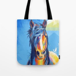 Horse Beauty - colorful animal portrait Tote Bag