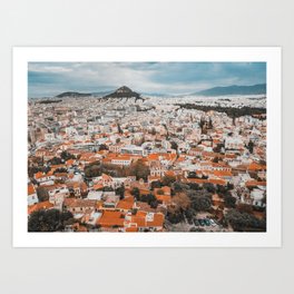 View of Acropolis in Athens Fine Art Print Art Print