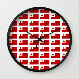 Flag of Tonga -Tonga,Tongatapu,Nukuʻalofa,Tongan,pa'anga,Vava'u, Ha'apai, Tongatapu. Wall Clock