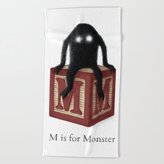 M is for Monster Beach Towel
