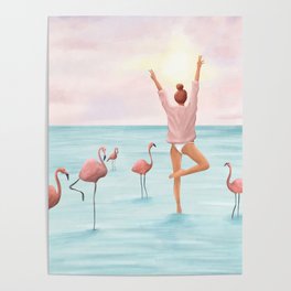 Big Flamingo Poster
