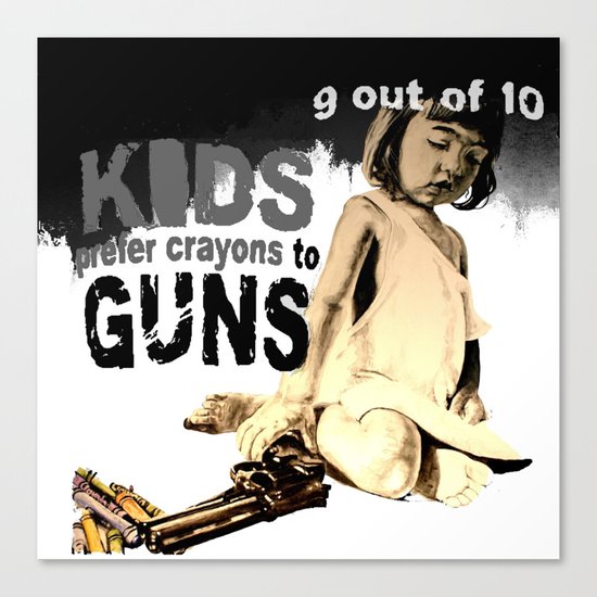 KIDS prefer crayons - black version Canvas Print