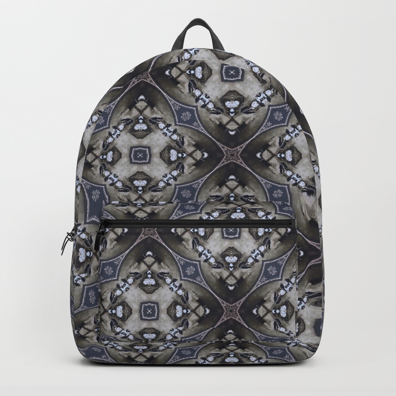 Vintage 1800 Period Hidden Faces Abstract Design Backpack By