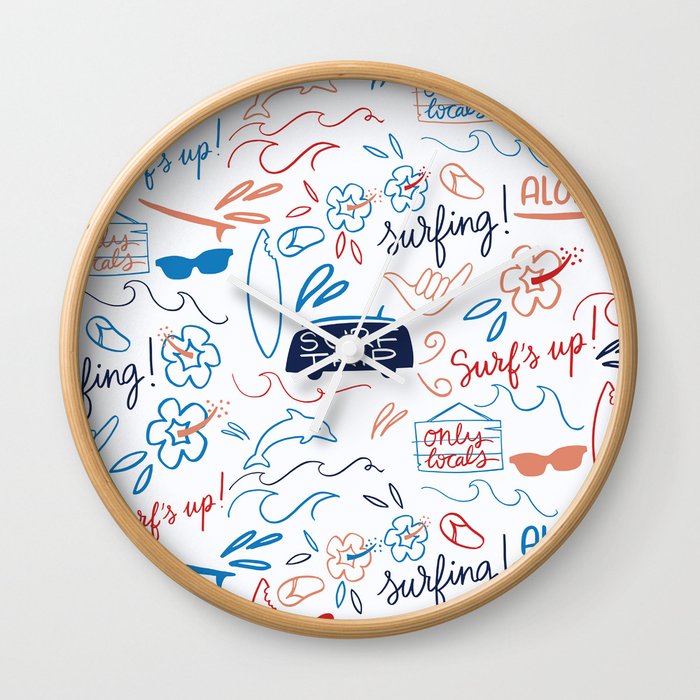 Surf's up color Wall Clock