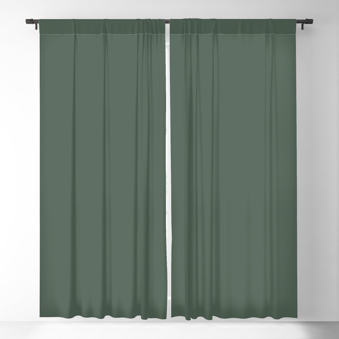 Dark Green Solid Color Pairs Behr Paint Vine Leaf N400-7 Trending Color 2019 Blackout Curtain