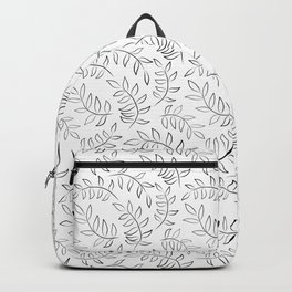 Botanical Eucalyptus black and white minimalistic pattern Backpack