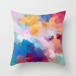 New Beginnings In Full Color | Abstract Texture Color Design Throw Pillow