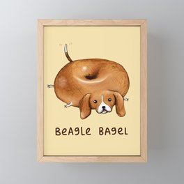 Beagle Bagel Framed Mini Art Print