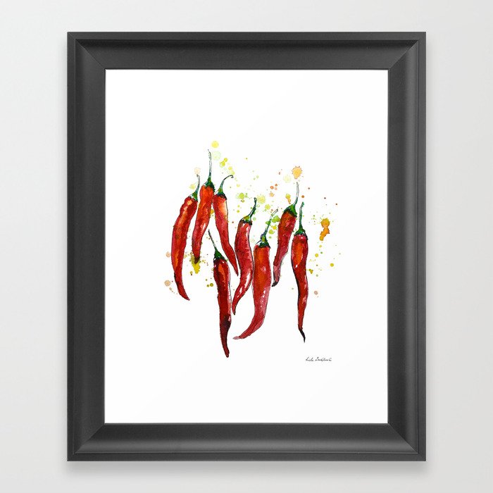 red chili pepper Framed Art Print