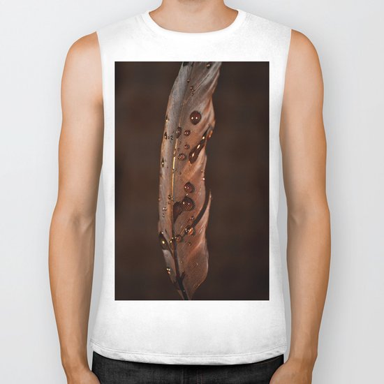 feather with drops Biker Tank