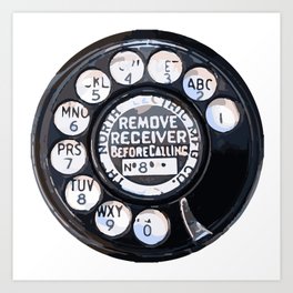 Vintage Rotary Phone Art Print | Technology, Communication, Roulette, Telephone, Rond, Phone, Digital, Vintage, Graphicdesign, Rotary 