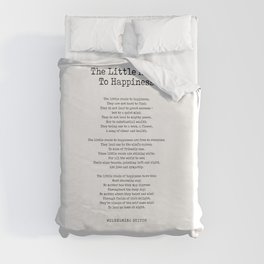 The Little Roads To Happiness - Wilhelmina Stitch Poem - Literature - Typewriter Print 2 Duvet Cover