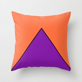 Purple Pyramid Triangle with Orange Background Throw Pillow