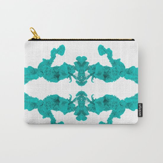 Cyan Ink Drop In Water Carry-All Pouch