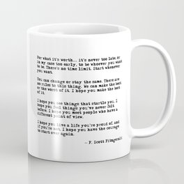 For what it's worth - F Scott Fitzgerald quote Mug