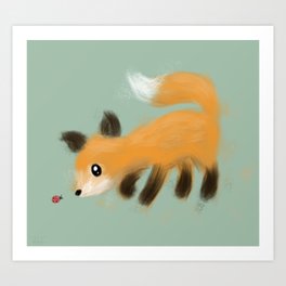 Cute Fall Fox Art Print