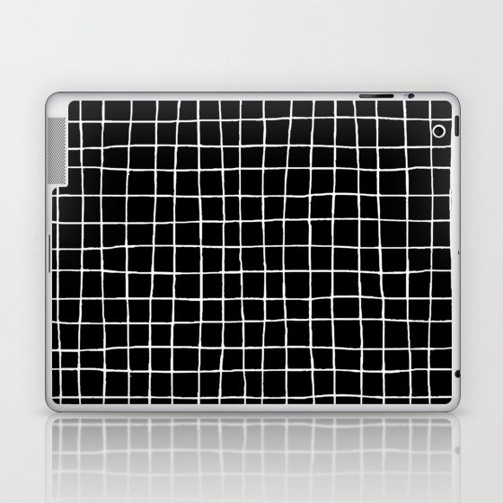 Black and White Aesthetic Gingham  Laptop & iPad Skin